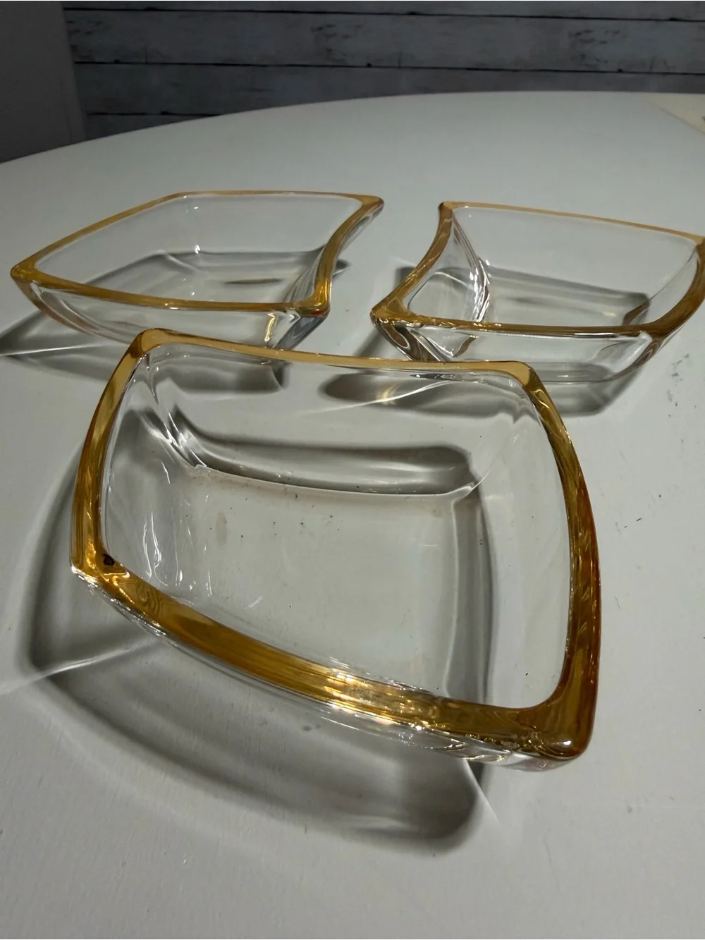 Vintage Luigi Bormioli 3pc Peach Modular Serving Set